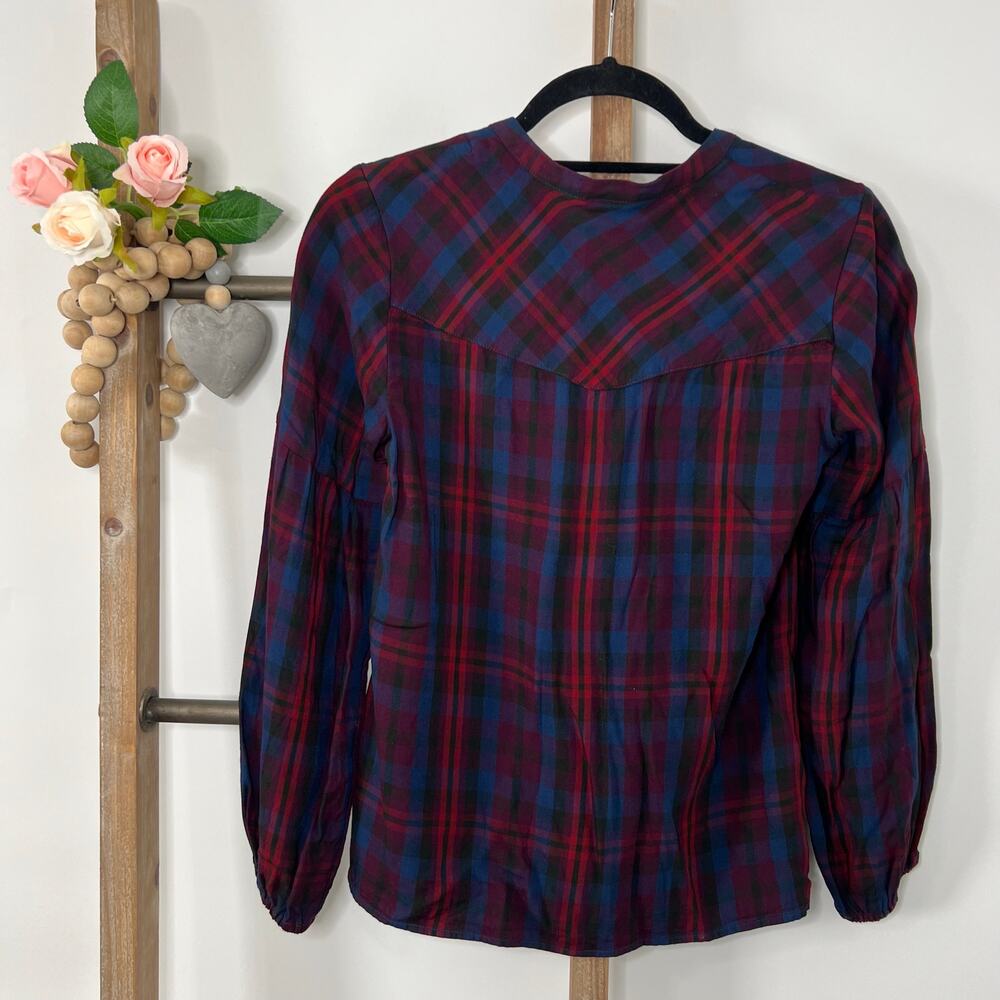 Cabi Style 4070 Long‎ Sleeve Purple Blue Button Up Blouse Size X Small - Picture 4 of 7